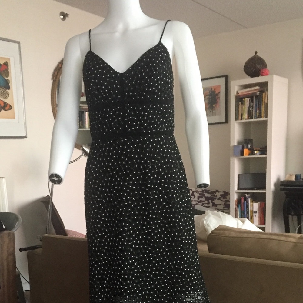 Jill Stuart B & W Embroidered Evening Dress